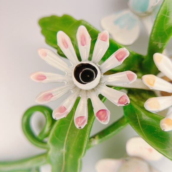 Vintage 1950s Enamel Floral Brooch, Mid-Century, Hand-Painted, Kitschy Style - Picture 5 of 8